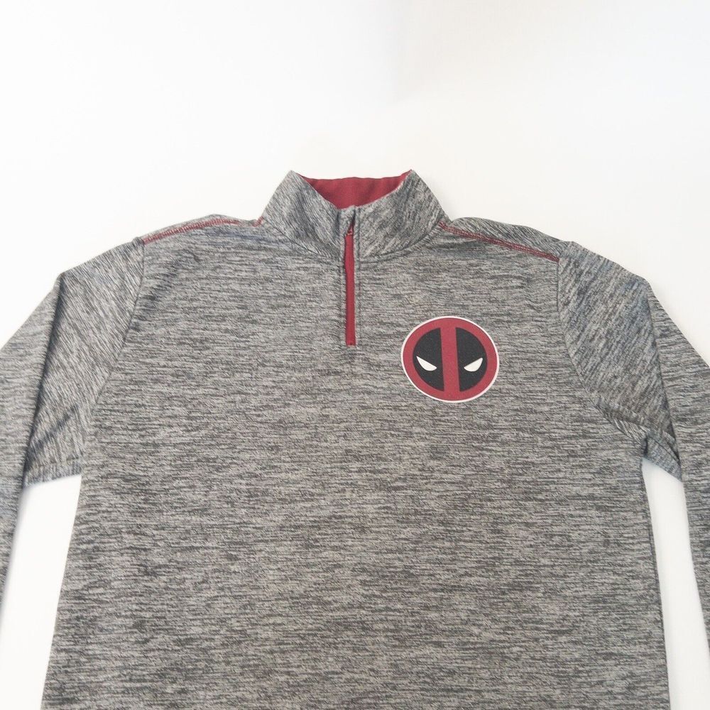 Marvel Deadpool Qtr Zip Pullover Sweater‎ Men’s Small